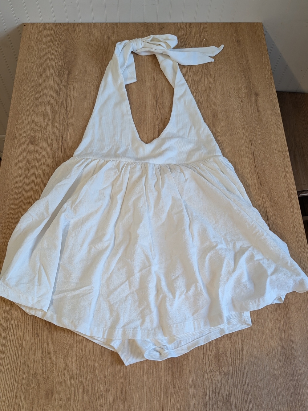 Free People White Halter Tie Romper